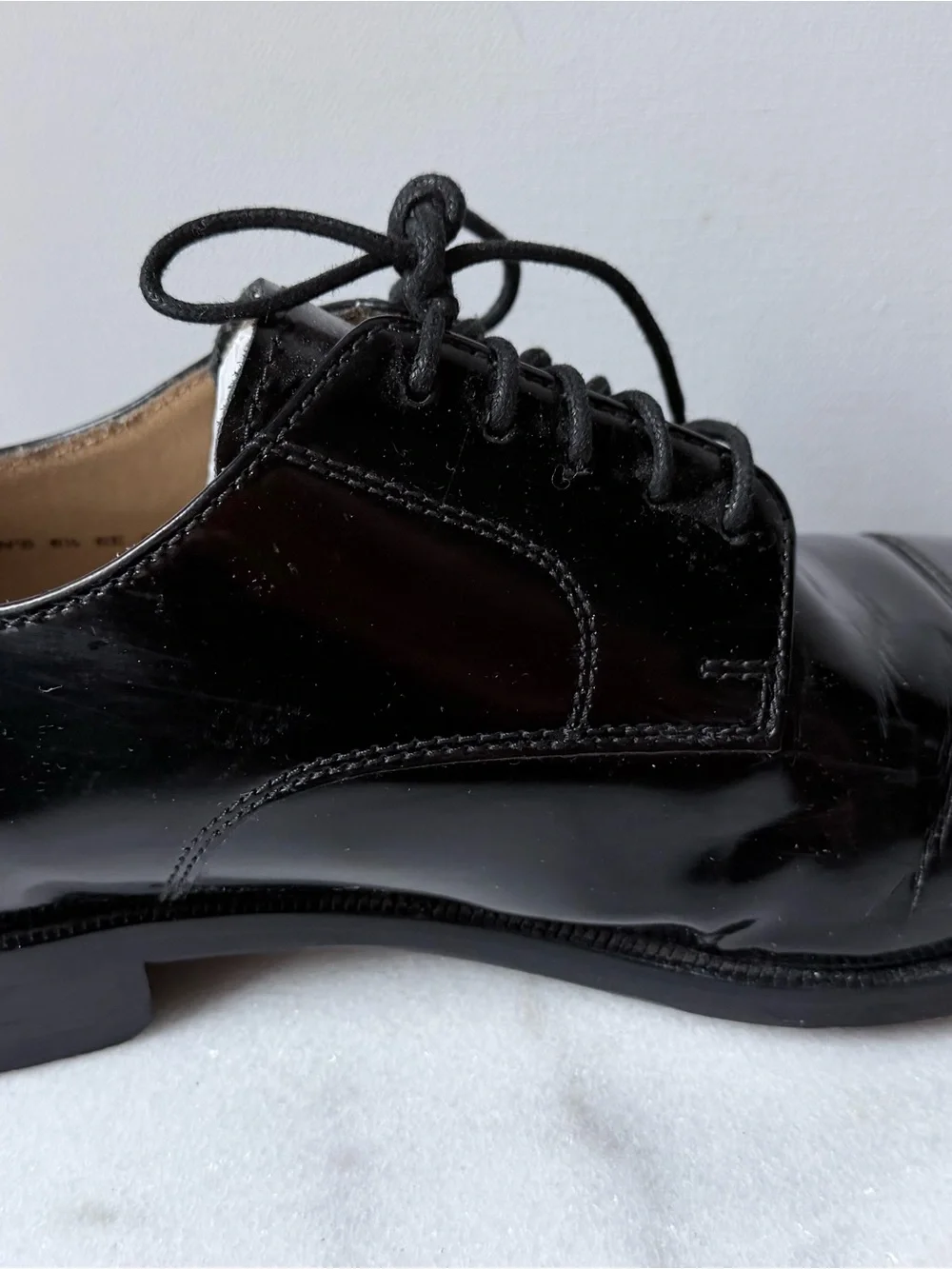 Cole Haan Men's Caldwell cap toe oxfords in black patent leather